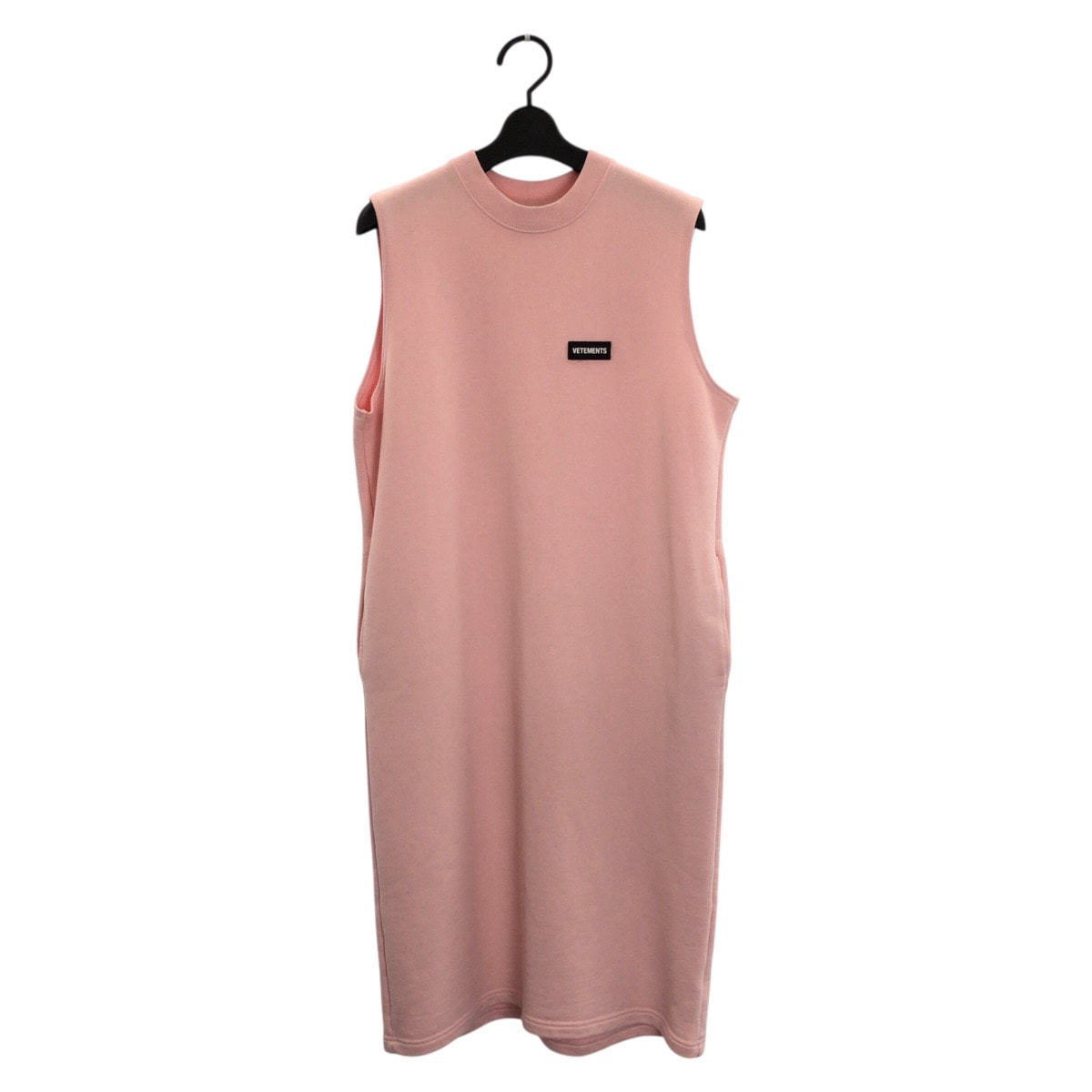 VETEMENTS ヴェトモン サイズS ピンク コットン ポリエステル/ ノースリーブワンピース 602703 【中古】