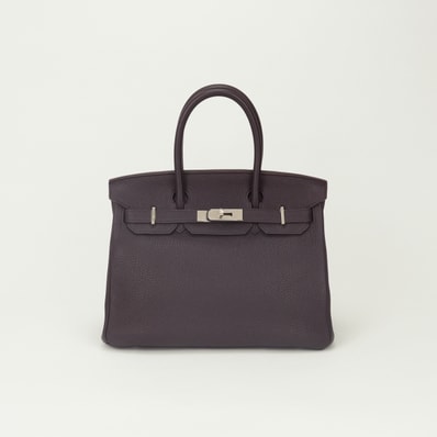 エルメス HERMES バーキン30 バーキン 30 バッグ トートバッグ トゴ レザン Raisin パープル Purple 紫 シルバー金具 ハンドバッグ