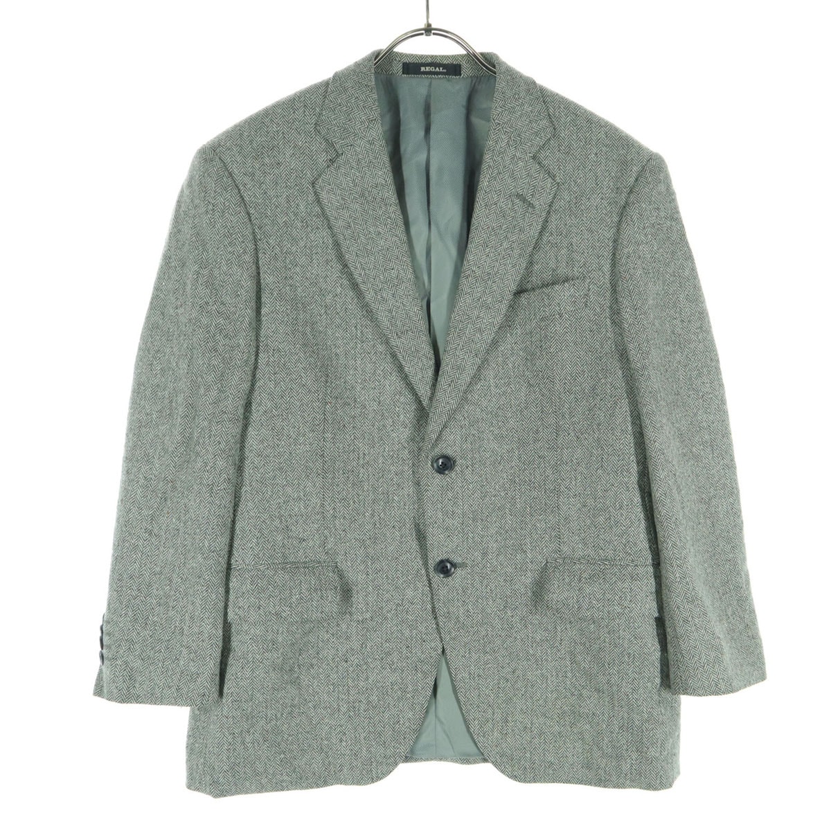 美品 REGAL リーガル 総柄 長袖 テーラードジャケット グレー