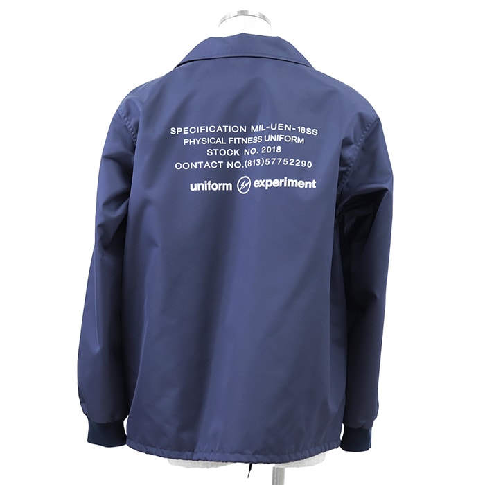 【SALE】uniform experiment ユニフォームエクスペリメント コーチジャケット サイズ 3 メンズ ナイロン100% アウター ネイビー 紺 日本製