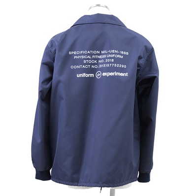 【SALE】uniform experiment ユニフォームエクスペリメント コーチジャケット サイズ 3 メンズ ナイロン100% アウター ネイビー 紺 日本製