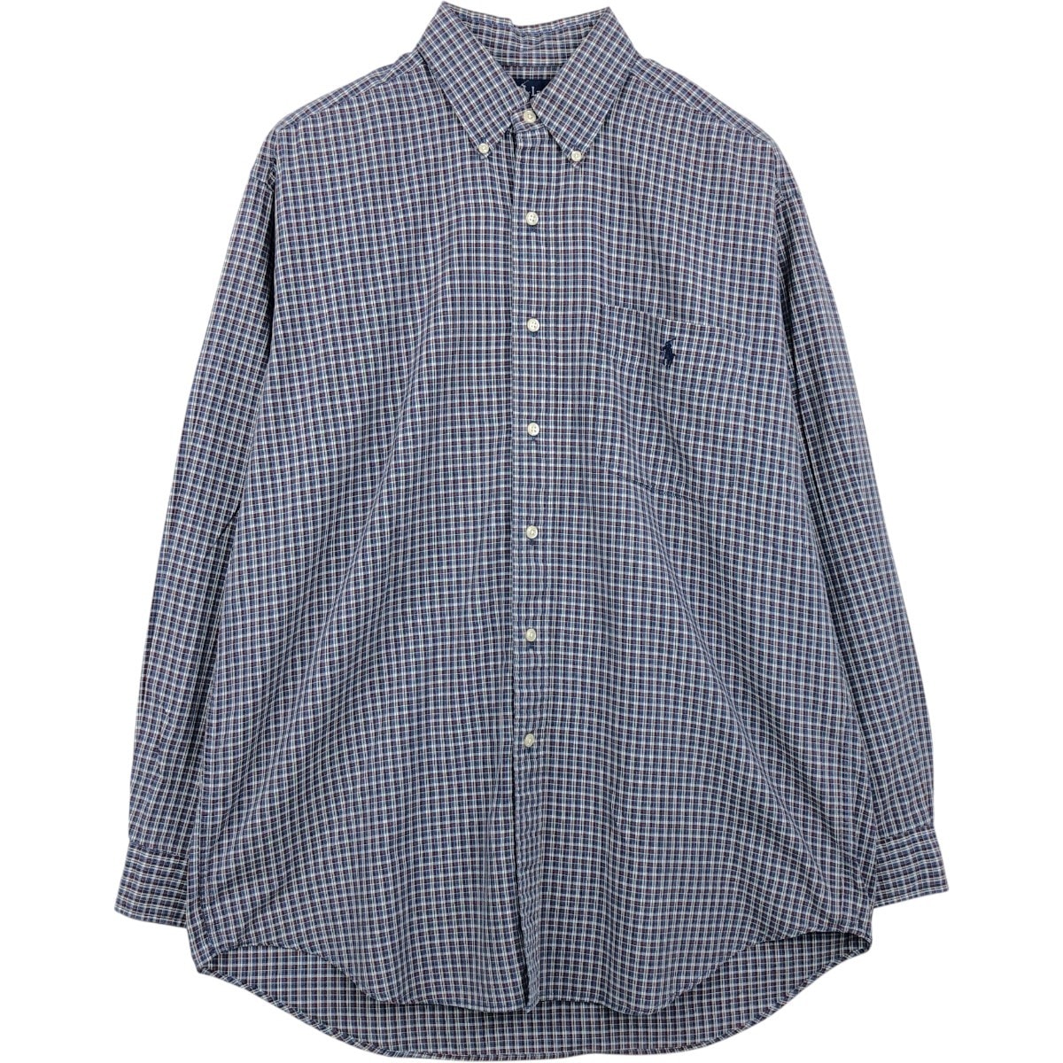古着 ラルフローレン Ralph Lauren BLAIRE 長袖 ボタンダウンチェックシャツ メンズM相当/eaa659351