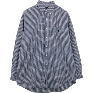 古着 ラルフローレン Ralph Lauren BLAIRE 長袖 ボタンダウンチェックシャツ メンズM相当/eaa659351