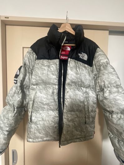 Supreme x The North Face Nuptse Jacket "White Paper Print"