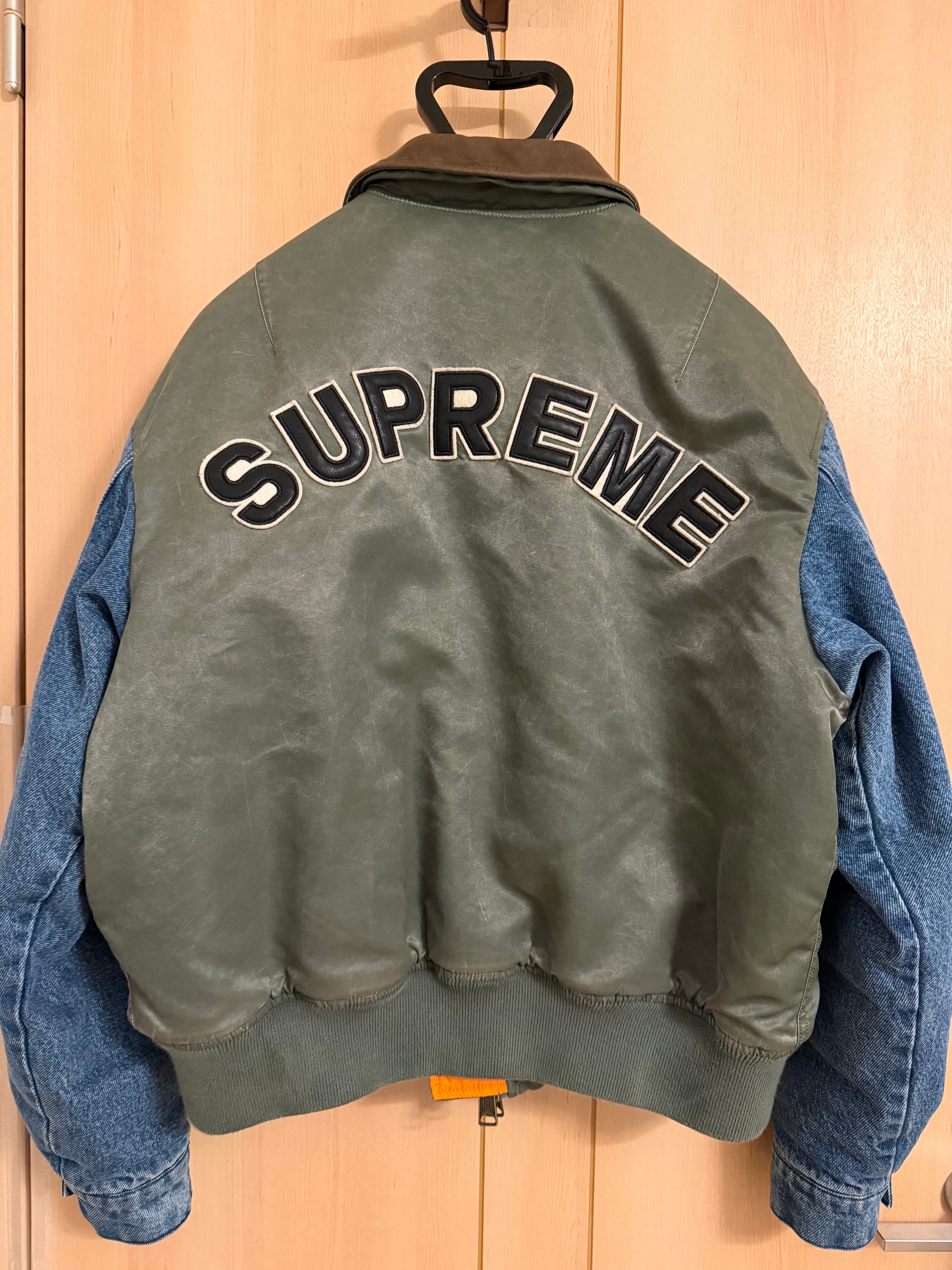 Supreme Denim Sleeve Ma-1 "Olive"