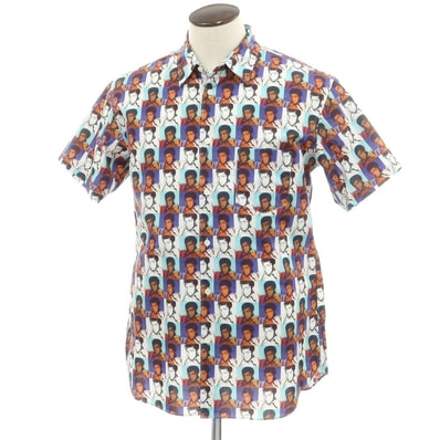 【中古】コムデギャルソンシャツ COMME des GARCONS SHIRT × Andy Warhol 2024年春夏 コットン 半袖シャツ ホワイト系【サイズL】【メンズ】