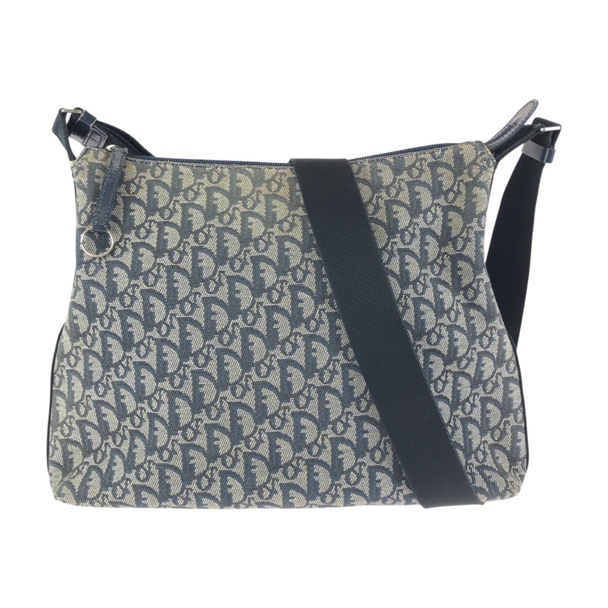 Dior ディオール ヴィンテージ トロッター ネイビー グレー シルバー金具 キャンバス レザー/ ショルダーバッグ メッセンジャーバッグ 603345 【中古】