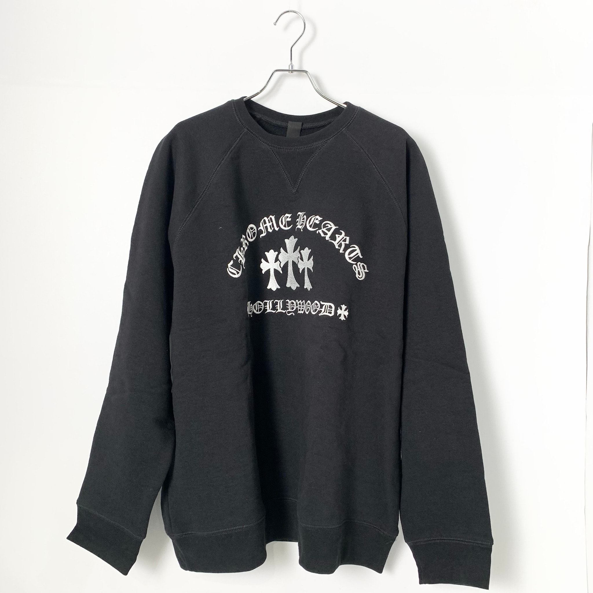 Chrome Hearts Sailin on Crew Triple Cross Logo Embroidery Sweat with Label "Black"