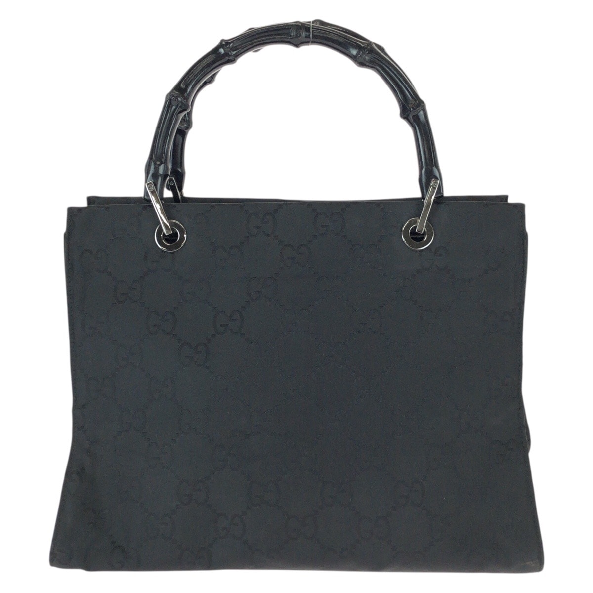 GUCCI グッチ バンブー GG柄 ブラック 黒 シルバー金具 ナイロン トートバッグ ハンドバッグ 600806 【中古】