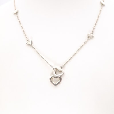 ティファニーラリアット ハートリンクネックレス レディース