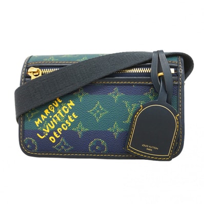 【6da0801】ルイヴィトン ショルダーバッグ ボスフォールウェアラブルウォレット M15173 ブルーストライプ ゴールド金具【中古】メンズ