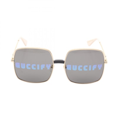 グッチ GUCCI GUCCIFY サングラス 衣料品 GP / プラスチック レディース ゴールド系 / アイボリー系 【中古】
