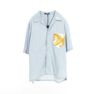 ヴェルサーチ VERSACE デニム 衣料品 トップス コットン メンズ ブルー系 【中古】