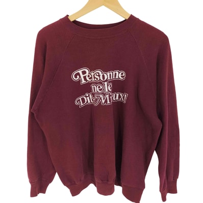 70S PERSONNE NELE DITMIEUX プリント 裏起毛 クルーネック スウェット【1138353392783】