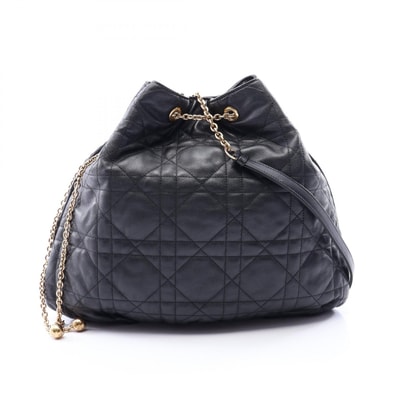 ディオール Dior アミ カナージュ ショルダーバッグ バッグ レザー レディース ブラック系 【中古】