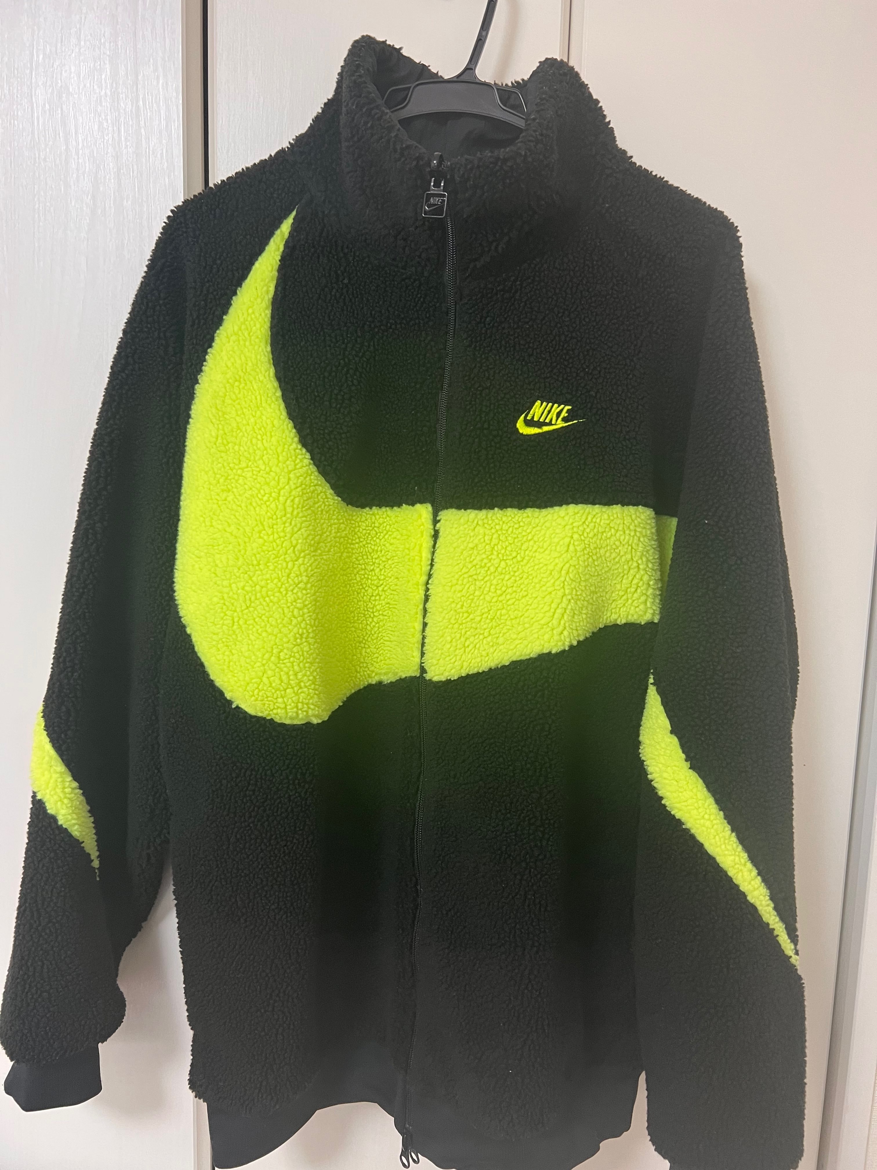 Nike Big Swoosh Reversible Boa Jacket"Black Neon"