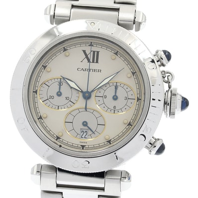 カルティエ パシャ38mm クロノグラフ W31004H3 メンズ 【中古】