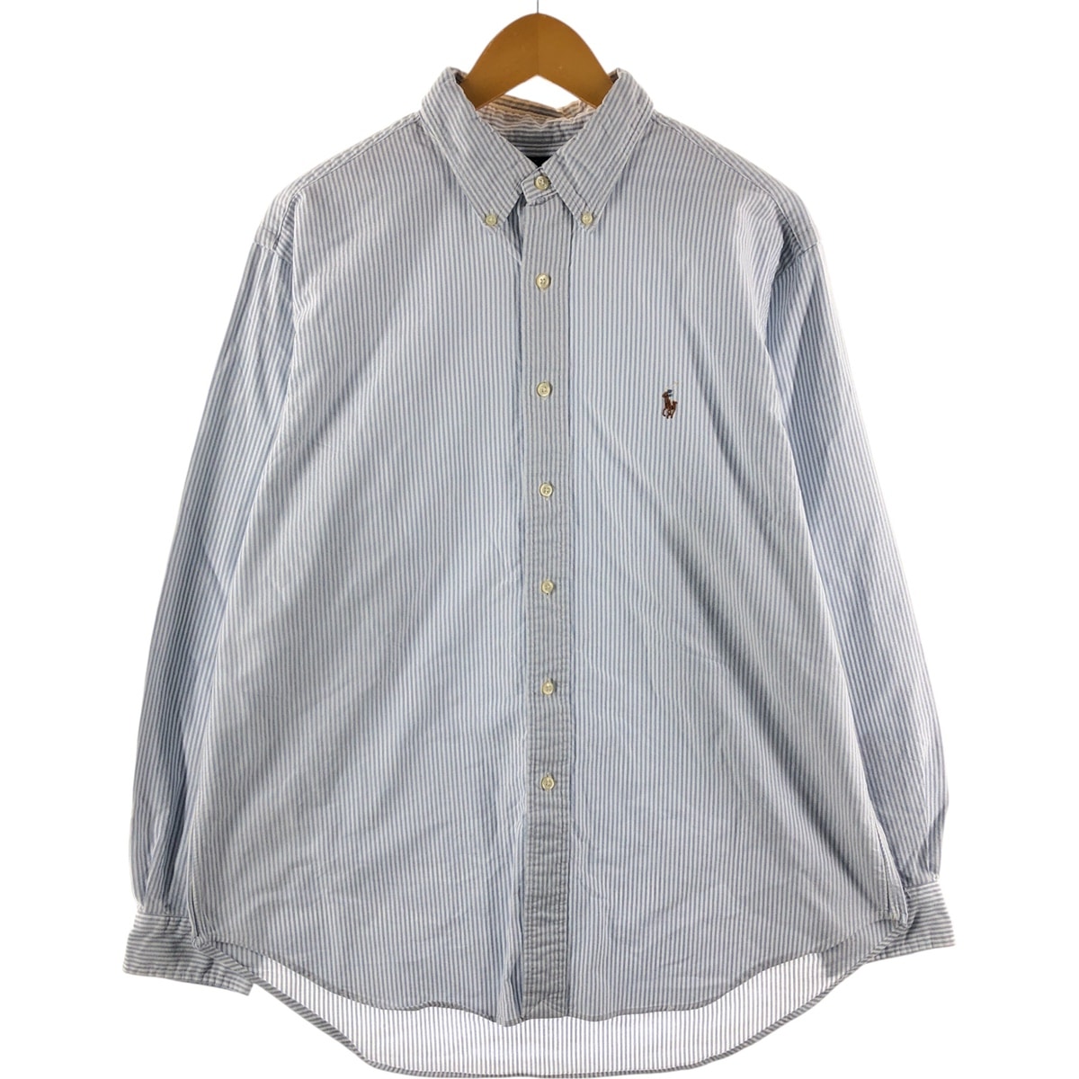 古着 ラルフローレン Ralph Lauren CLASSIC FIT 長袖 ボタンダウンストライプシャツ メンズXL相当/eaa525624