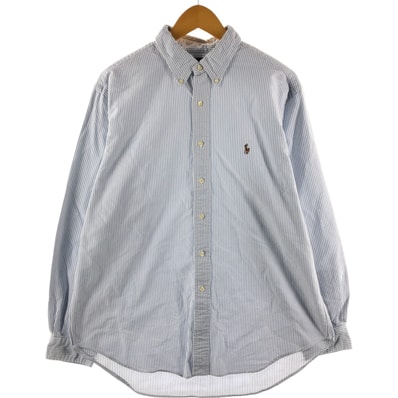 古着 ラルフローレン Ralph Lauren CLASSIC FIT 長袖 ボタンダウンストライプシャツ メンズXL相当/eaa525624