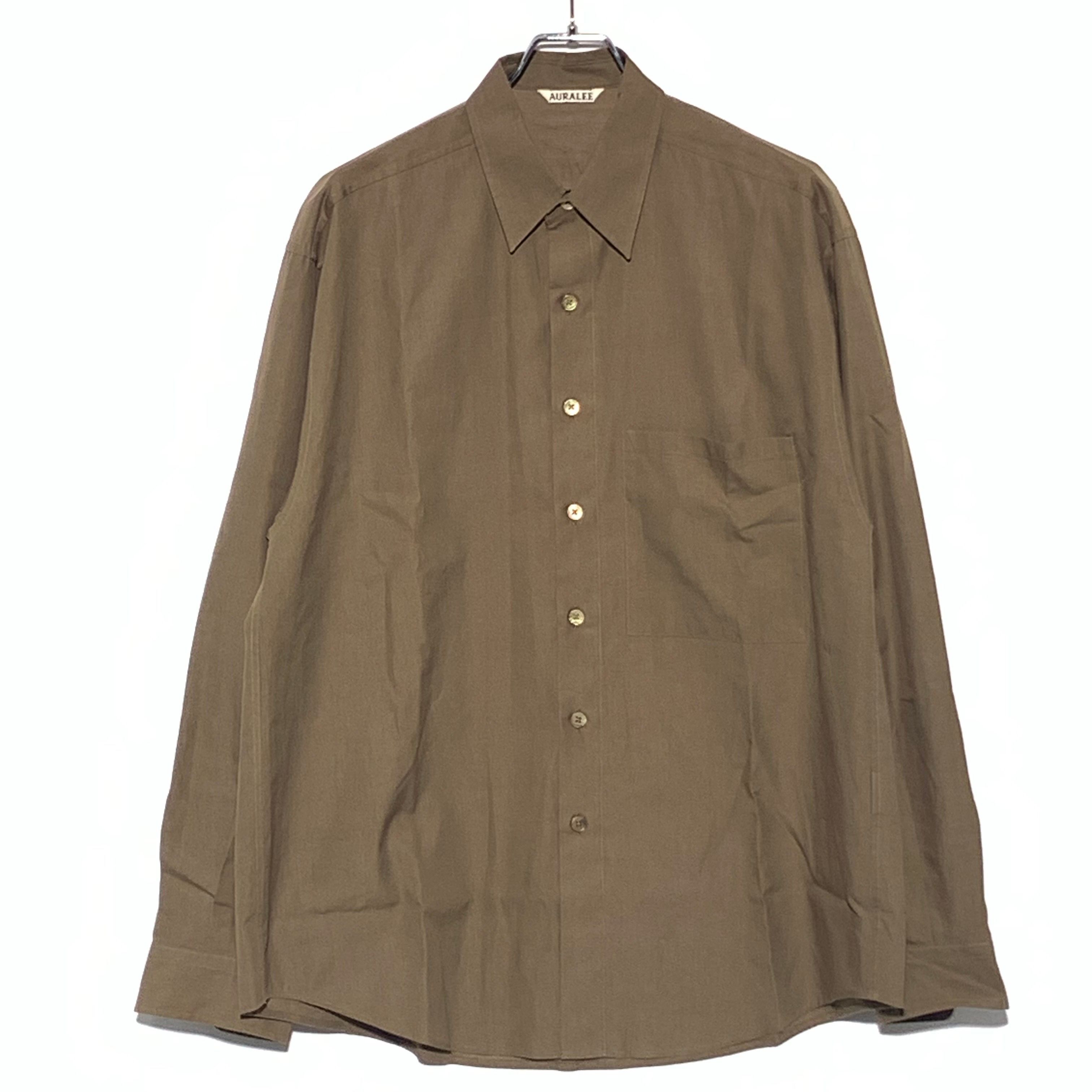 AURALEE Washed Finx Twill BigShirt Brown