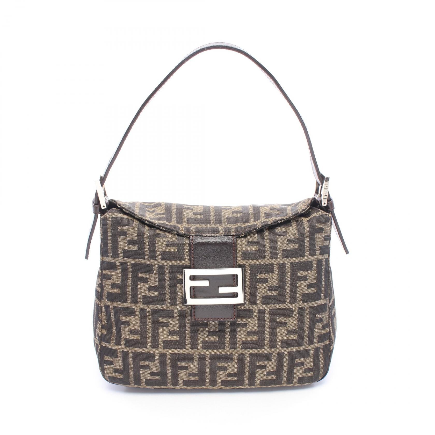 フェンディ FENDI ズッカ ショルダーバッグ バッグ キャンバス レザー レディース ブラウン系 222826426 【中古】