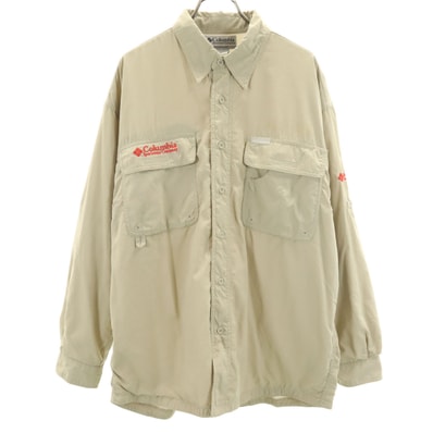 Columbia コロンビア 長袖 ワークシャツ M ベージュ アウトドア