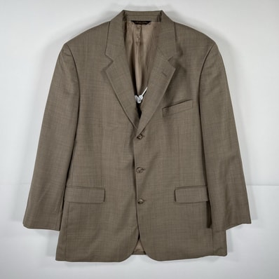 古着 ブルックスブラザーズ Brooks Brothers テーラードジャケット ブレザー ウール スーツ 43R ベージュ チェック メンズ