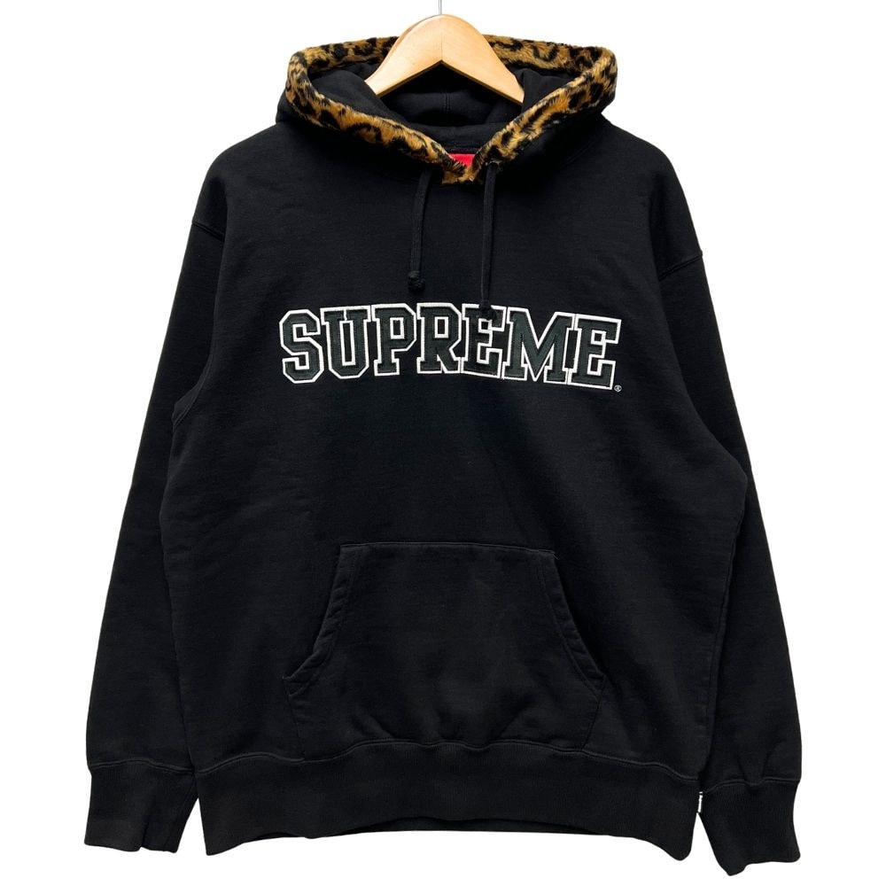 SUPREME シュプリーム Leopard Trim Hooded Sweatshirt レオパード トリム ロゴ スウェット パーカー 56241