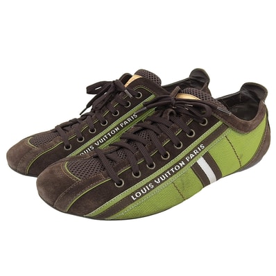 ルイヴィトン ドライビング スニーカー シューズ メンズ ブラウン×グリーン 7 1/2 07年 7 1/2
