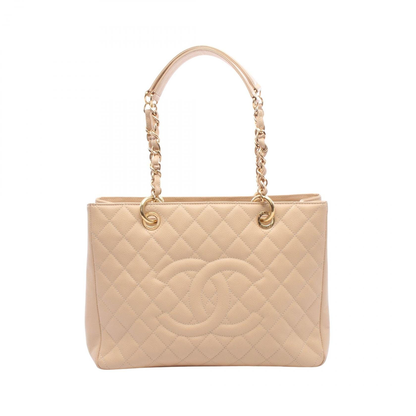 シャネル CHANEL マトラッセ グランドショッピング GST トートバッグ バッグ キャビアスキン(グレインドカーフ) レディース ベージュ系 A50995 【中古】
