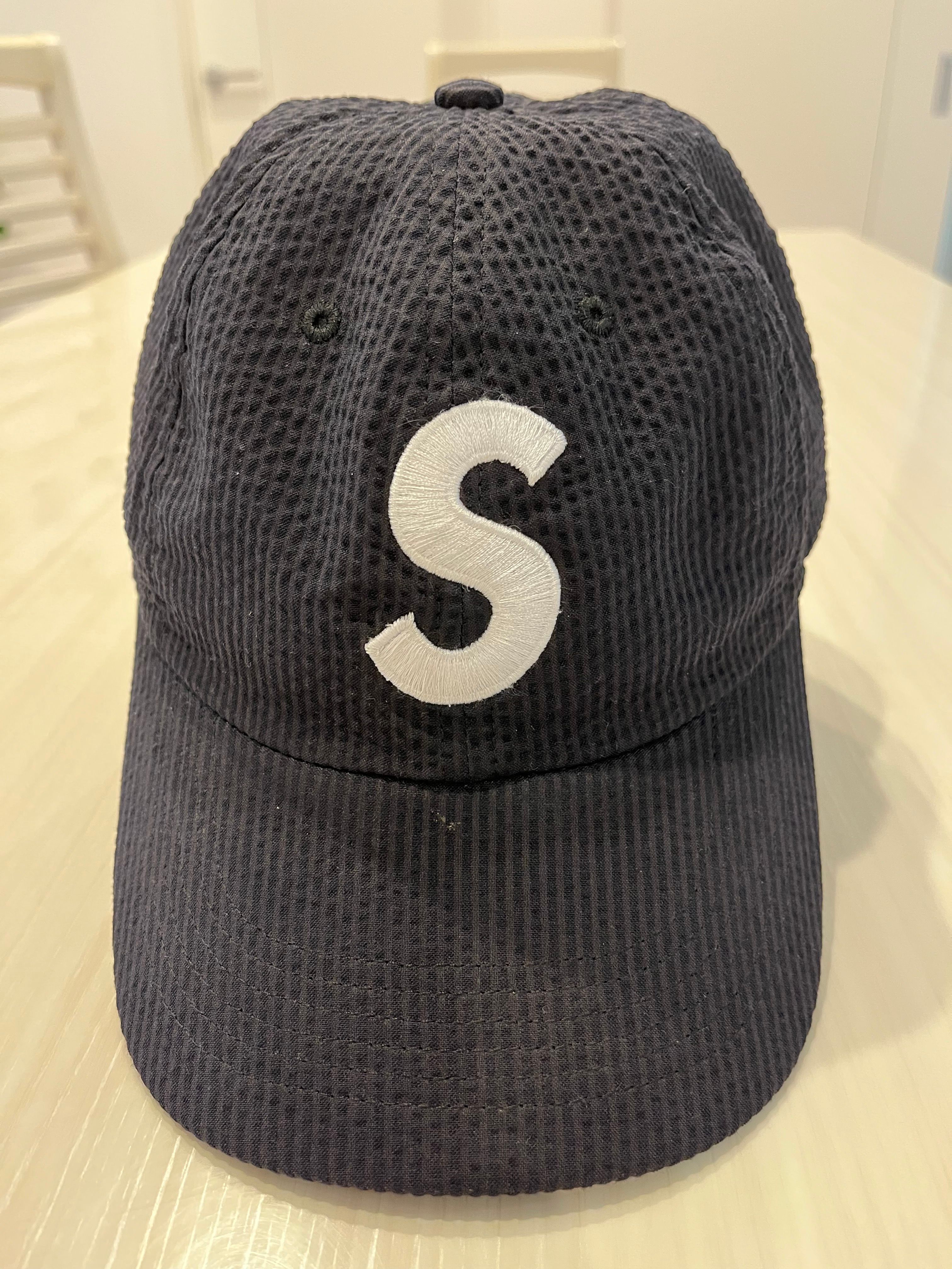 Supreme Seersucker S Logo 6-Panel "Black"
