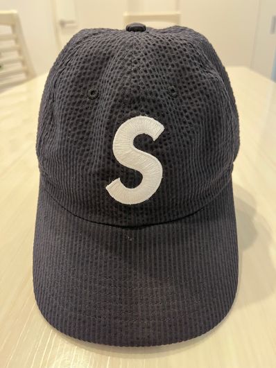 Supreme Seersucker S Logo 6-Panel "Black"