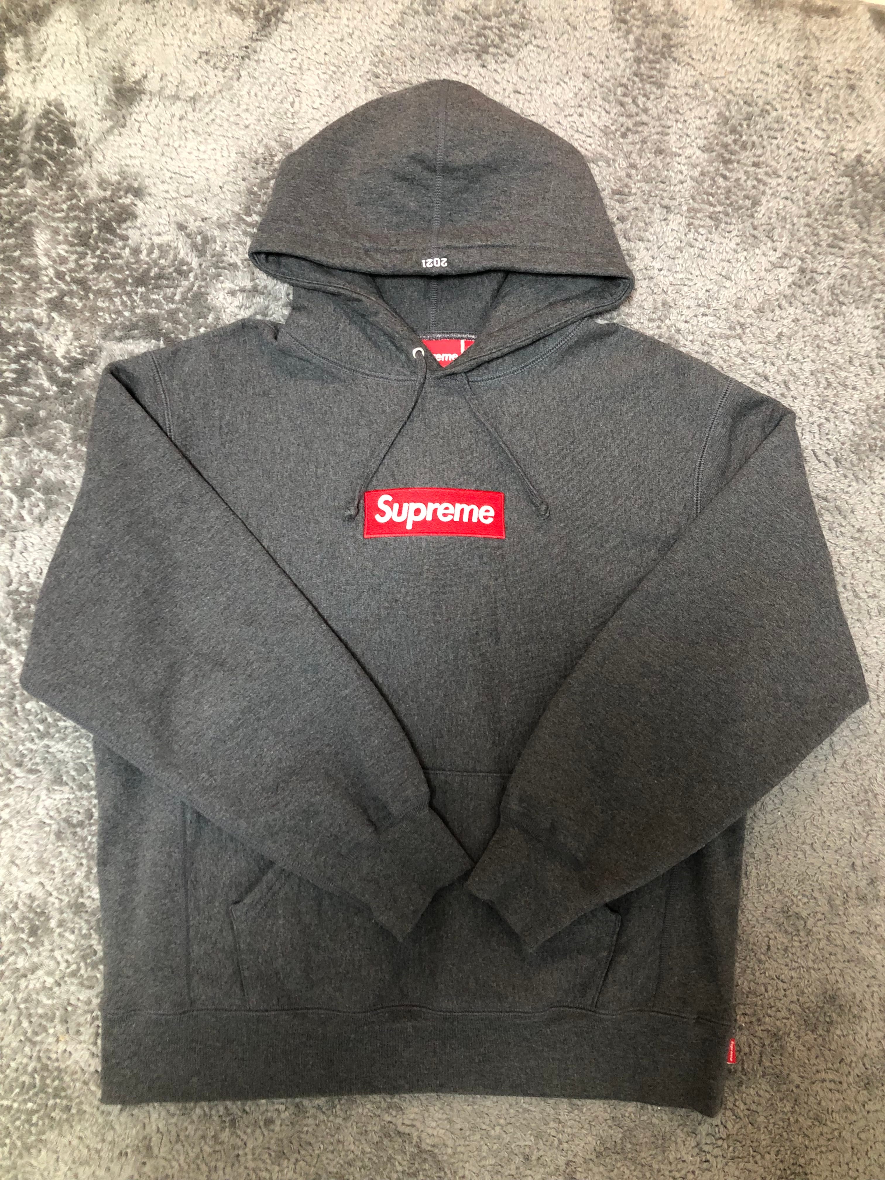 Supreme Box Logo Hooded Sweatshirt "Charcoal" (21FW)