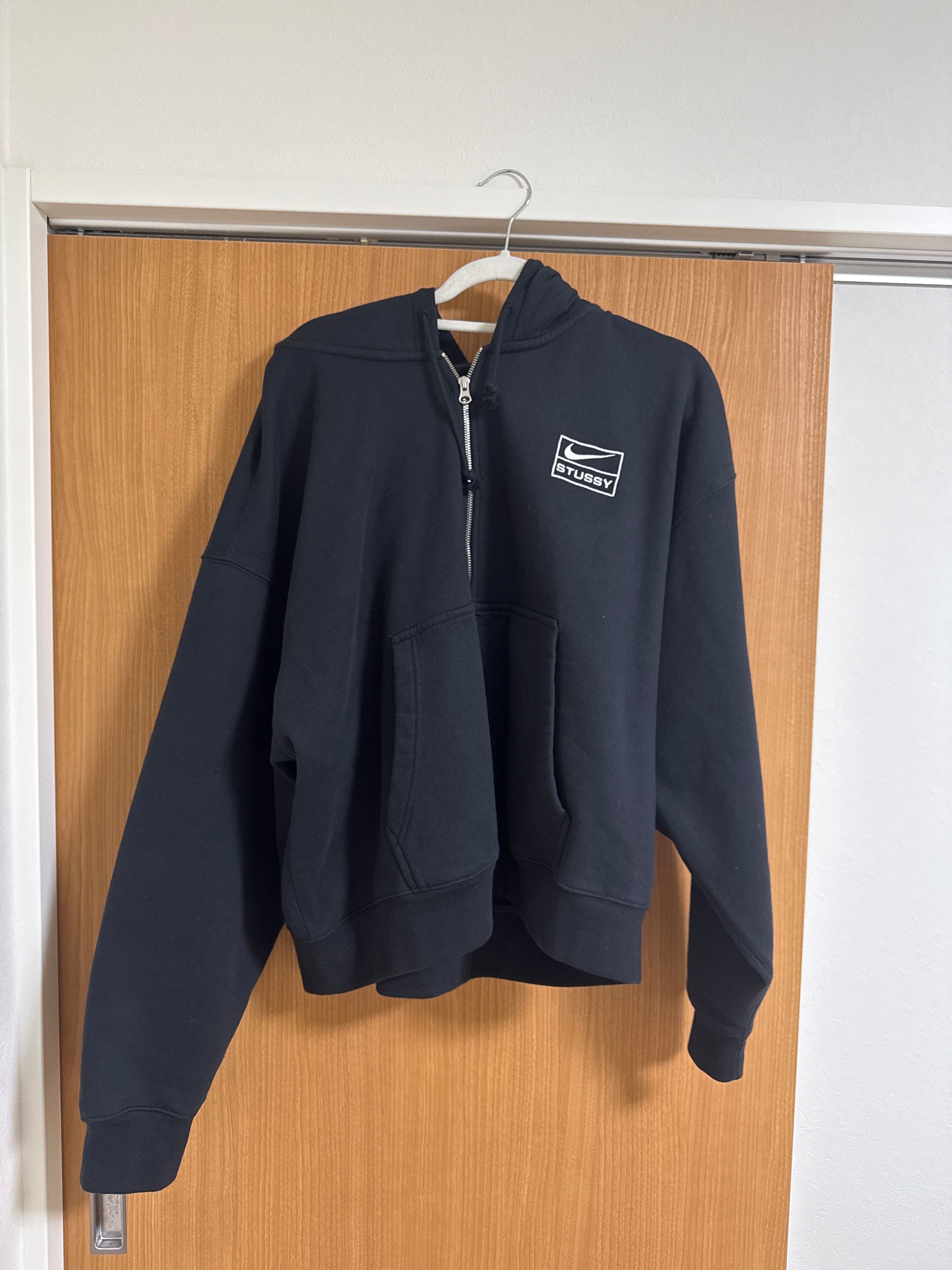 Stussy x Nike Stone Washed Fleece Zip Hoodie "Black" (US Size) FJ9175-010 