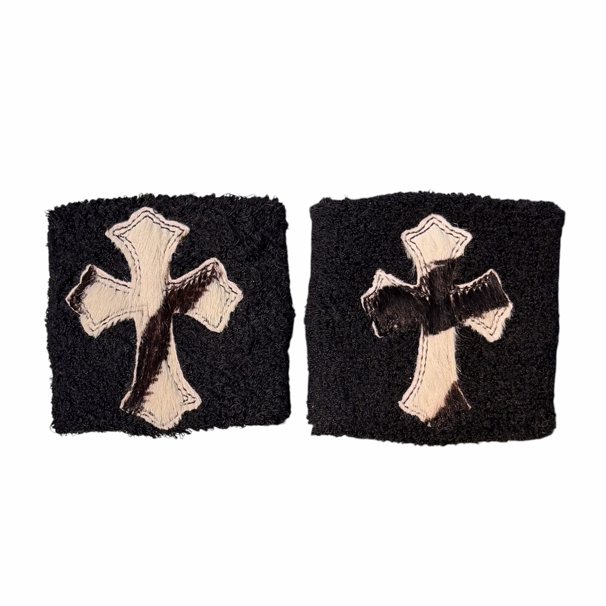 CHROME HEARTS Harako Leather Cross Patch Wrist Band