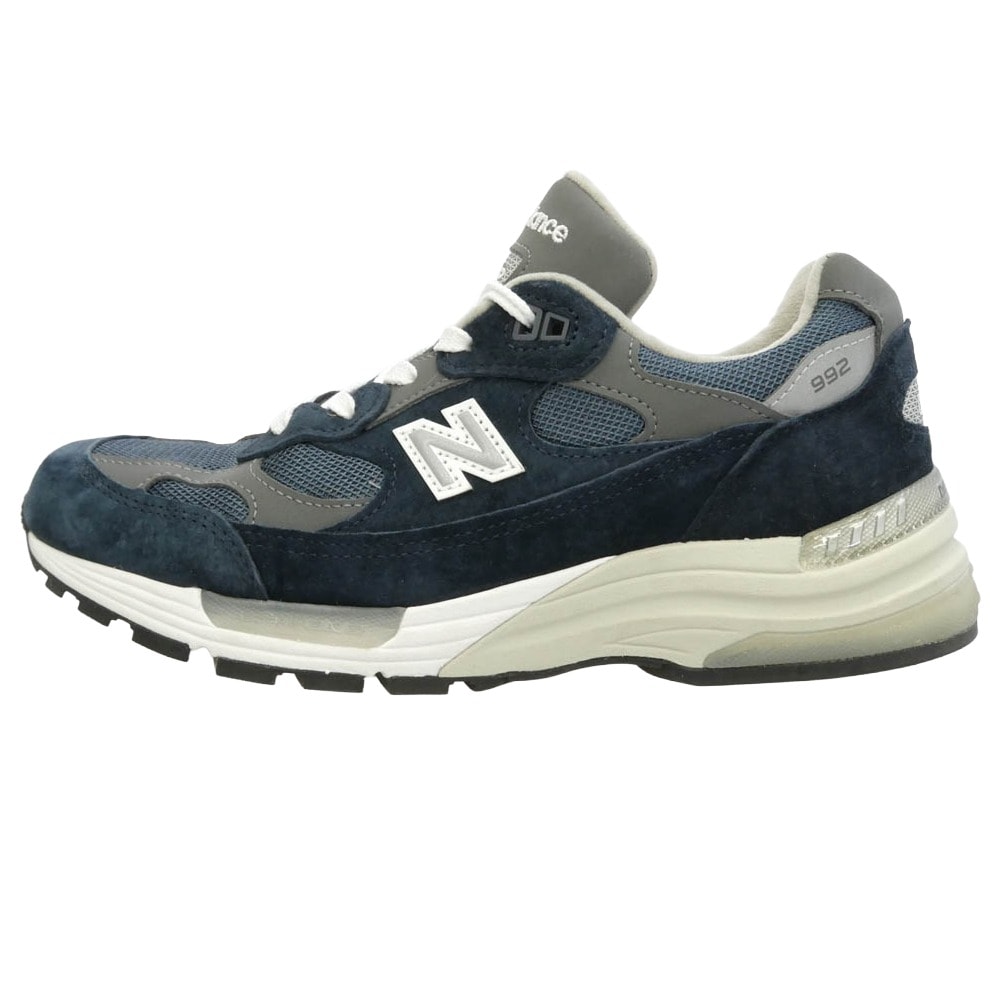 NEW BALANCE ニューバランス U992NY MADE in USA 992 Navy ネイビー スエード メッシュ スニーカー ネイビー系 グレー系 26cm【中古】