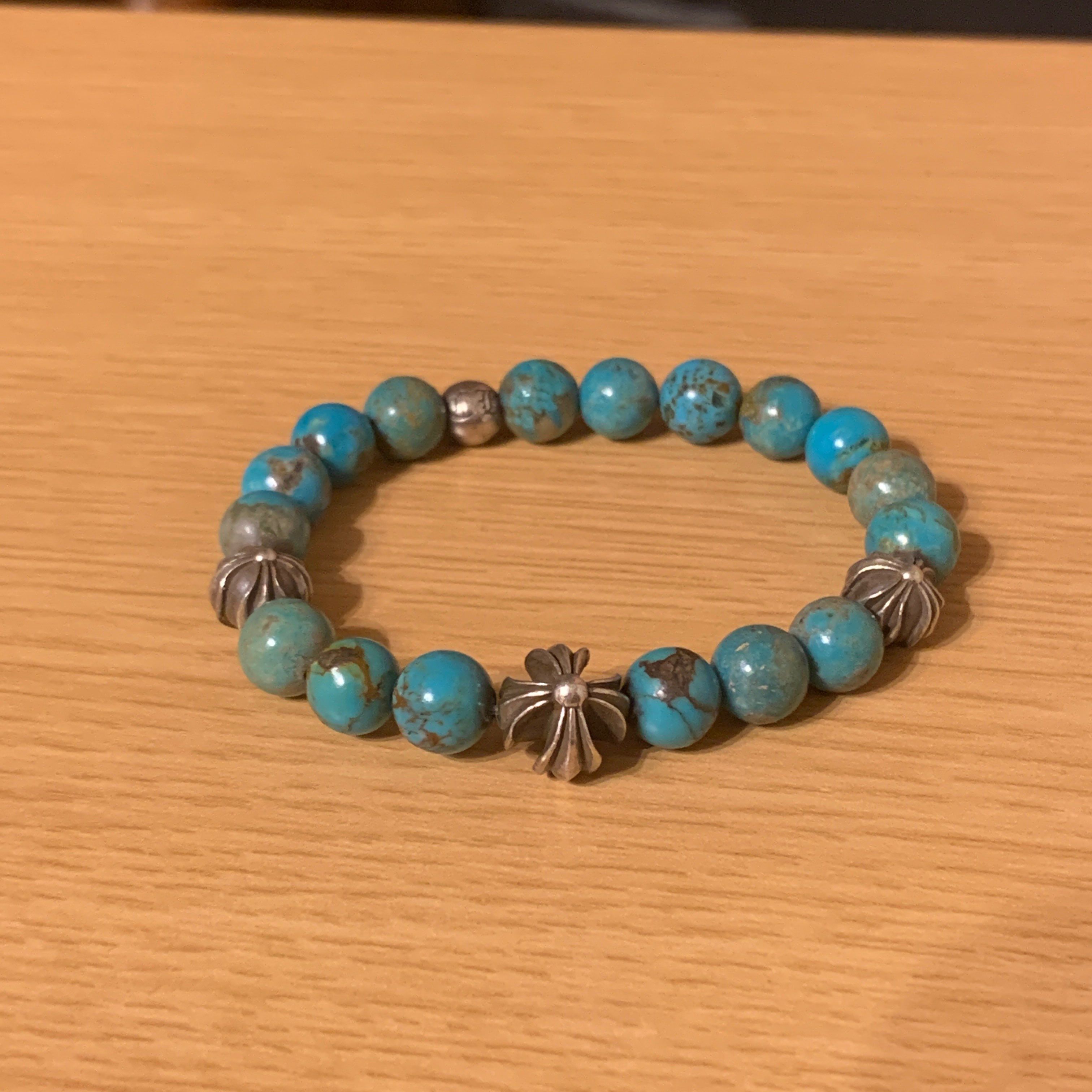 Chrome Hearts Beaded Bracelet 8mm V13 "Turquoise"