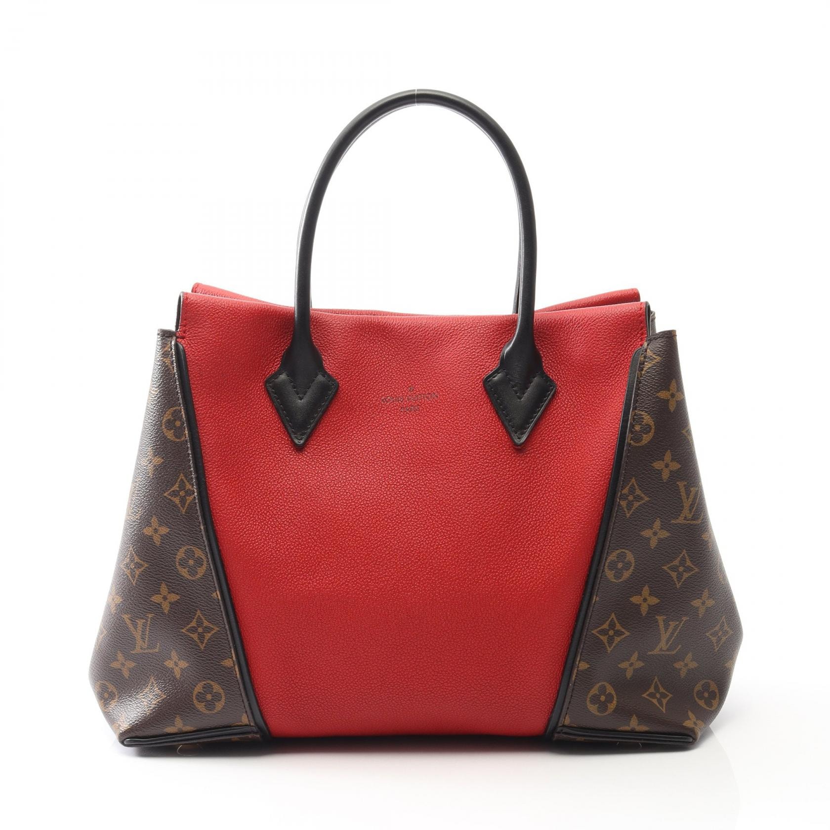 ルイ・ヴィトン LOUIS VUITTON トートW PM トートバッグ バッグ レザー PVCコーティングキャンバス モノグラム レッド レディース ブラウン系 / レッド系 / ブラック系 【中古】