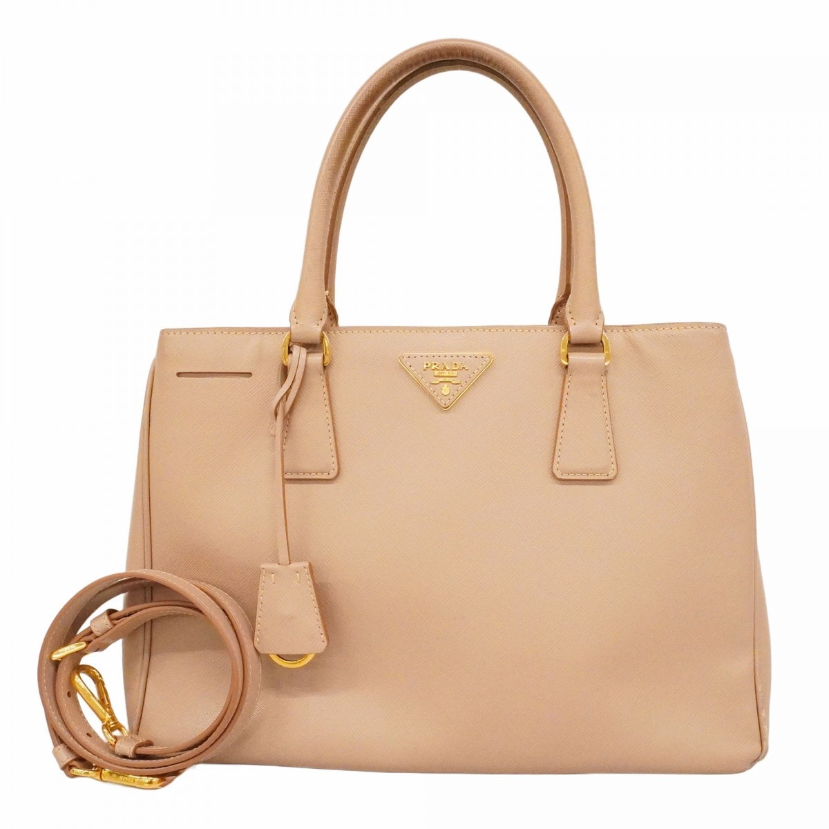 【6dd4628-k】プラダ ハンドバッグ サフィアーノ レザー ピンク ゴールド金具 2wayバッグ【中古】レディース