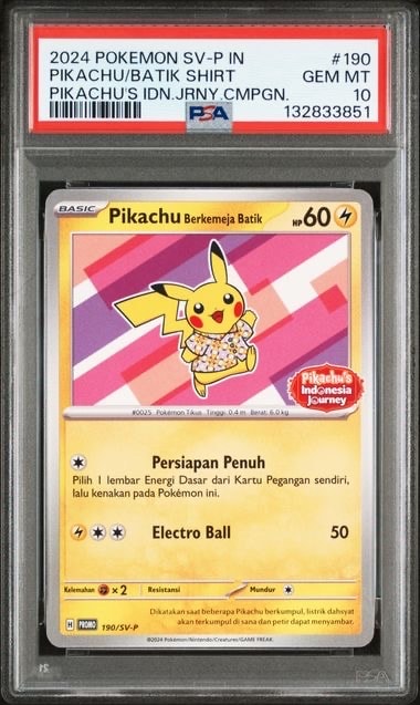 【鑑定品】PSA10 バティックシャツを着たピカチュウ フラワーピカチュウ柄 P PSA10】バティックシャツを着たピカチュウ (フラワーピカチュウ柄) P