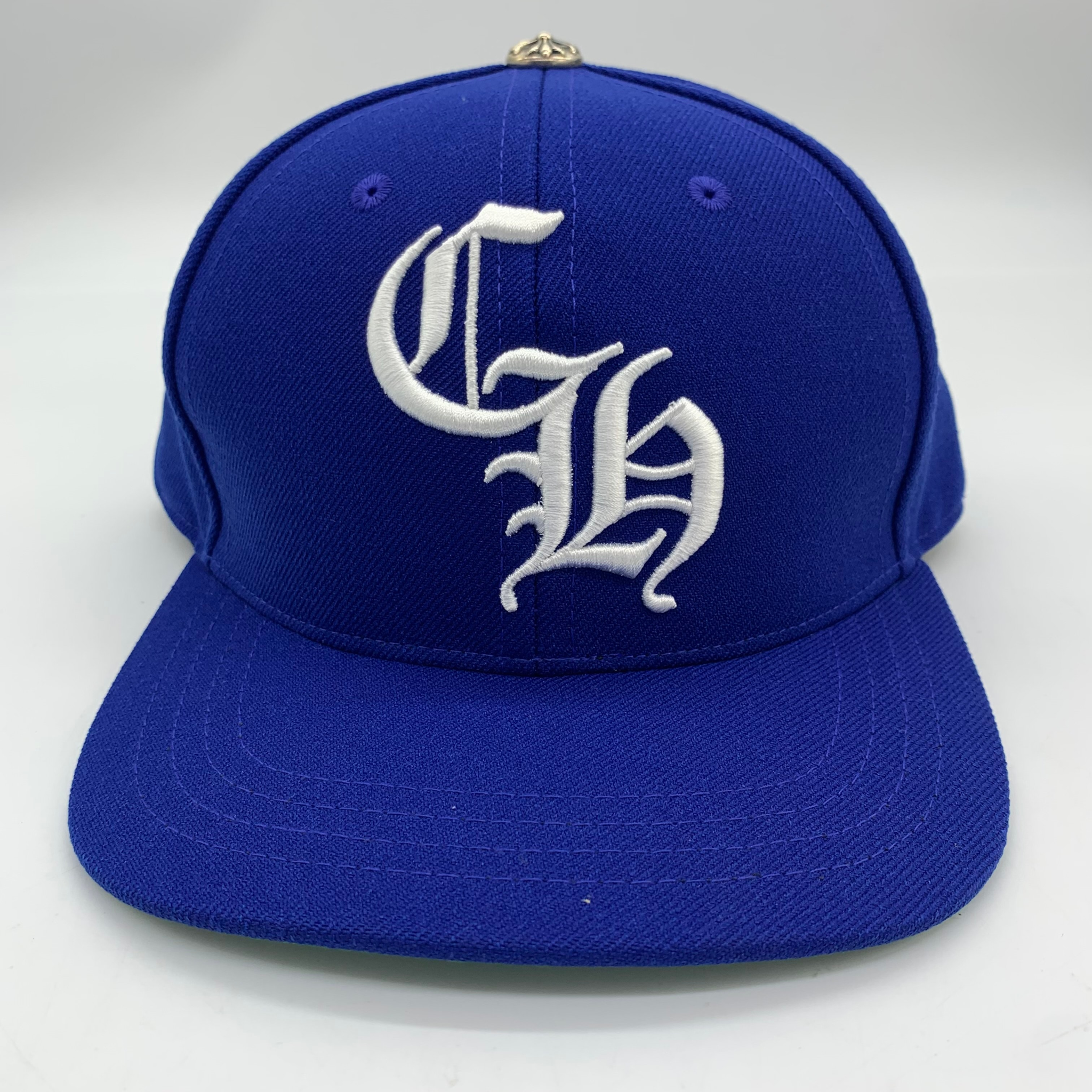 Chrome Hearts 6 Panel On Field CH White Baseball Cap "Blue/Green"