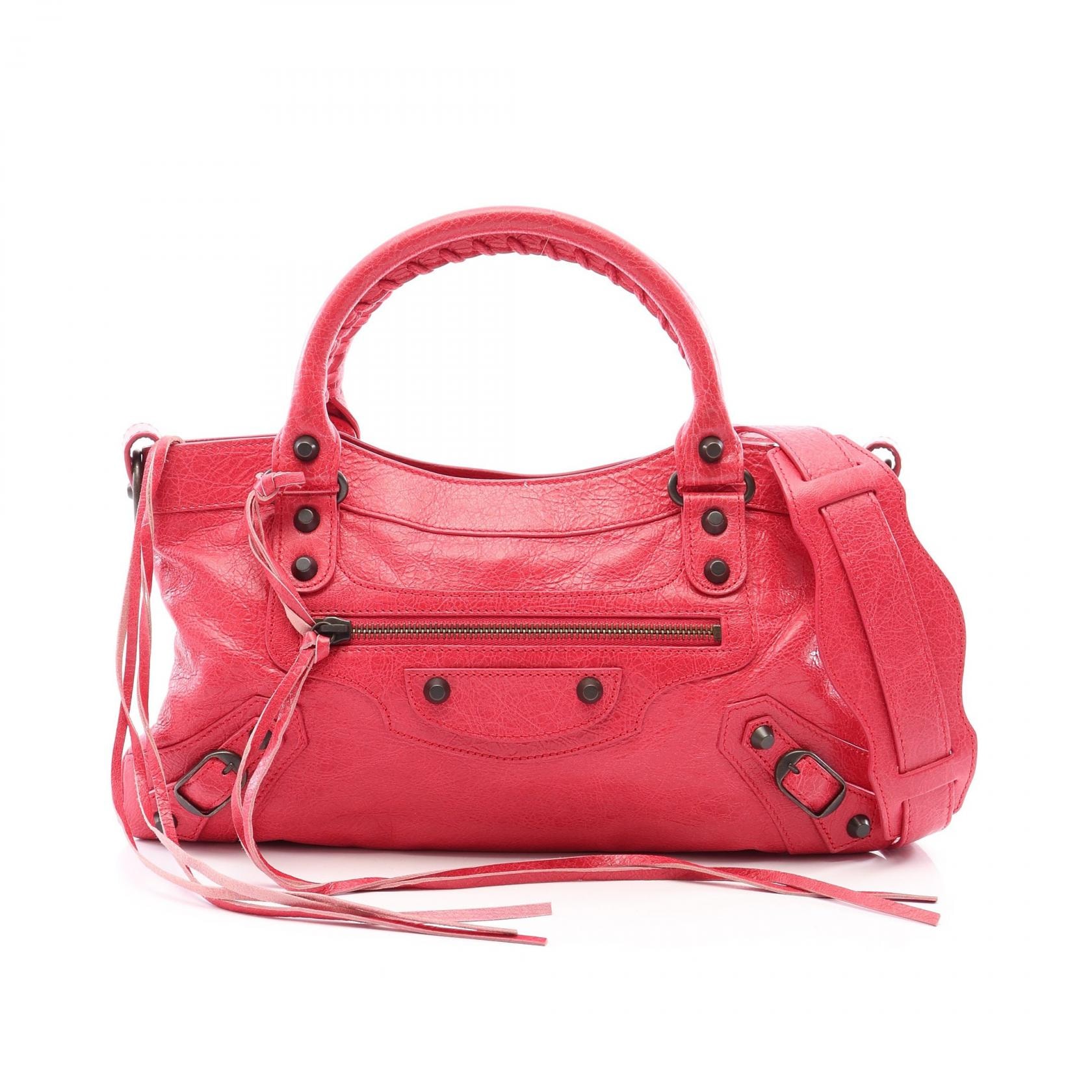 バレンシアガ BALENCIAGA ザ ファースト 2WAY ハンドバッグ バッグ レザー レディース ピンク系 103208 【中古】