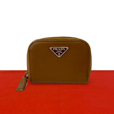 PRADA プラダ 三角 ロゴ レザー コインケース ブラウン
61749