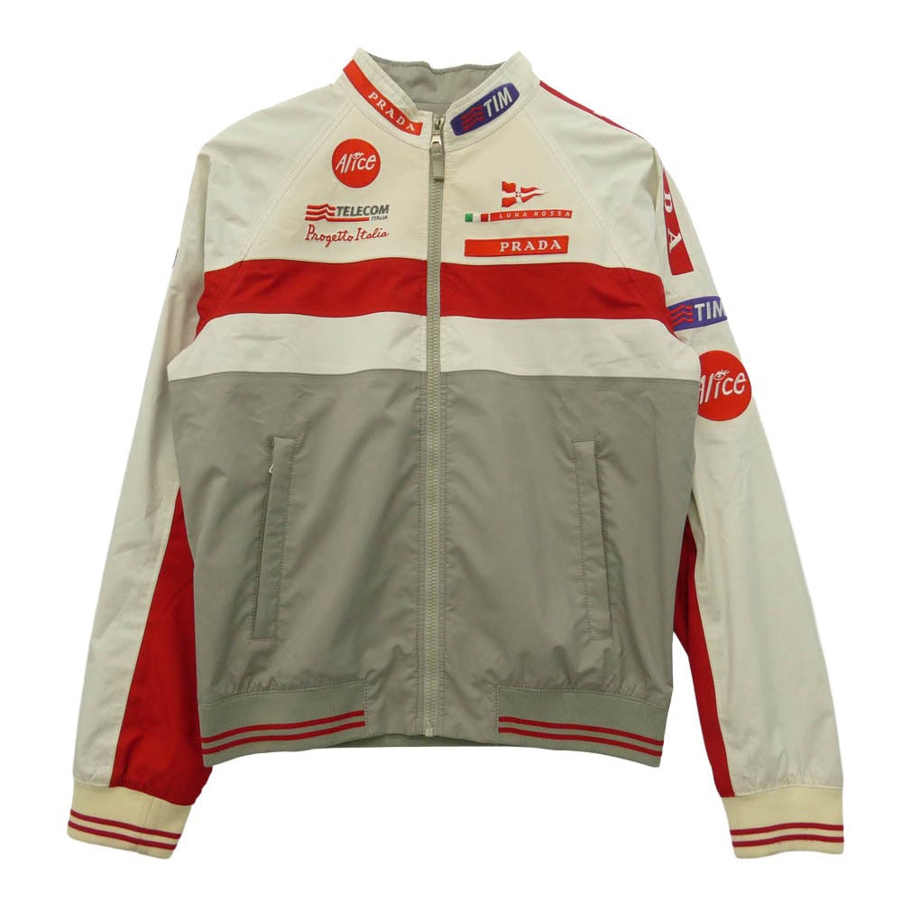 PRADA プラダ Luna Rossa Racing Jacket ルナロッサ レーシング ジャケット グレー系 レッド系 アイボリー系 48【中古】
