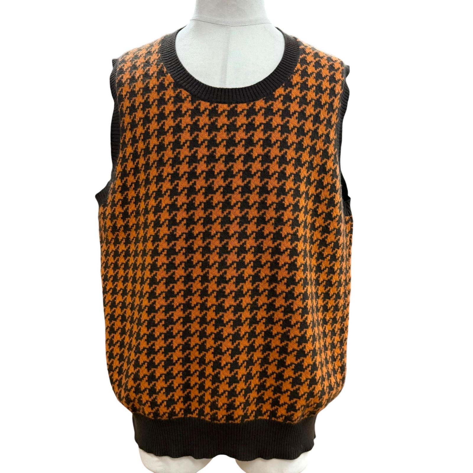 美品 エルメス ベスト オレンジ メンズ XL ウール カシミヤ