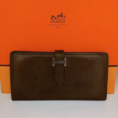 エルメス エプソン ベアンスフレ 長財布 "ダークブラウン"