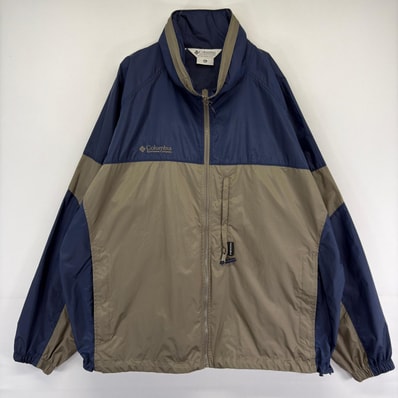 古着 コロンビア Columbia ナイロンジャケット ロゴ 大きいサイズ アウトドア ツートンカラー 12 裏地メッシュ 2XL ブラウン系 メンズ