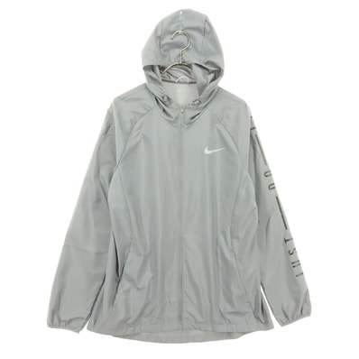 NIKE ナイキ プリントロゴ 長袖 薄手 ウインドブレーカー L グレー フーディー
