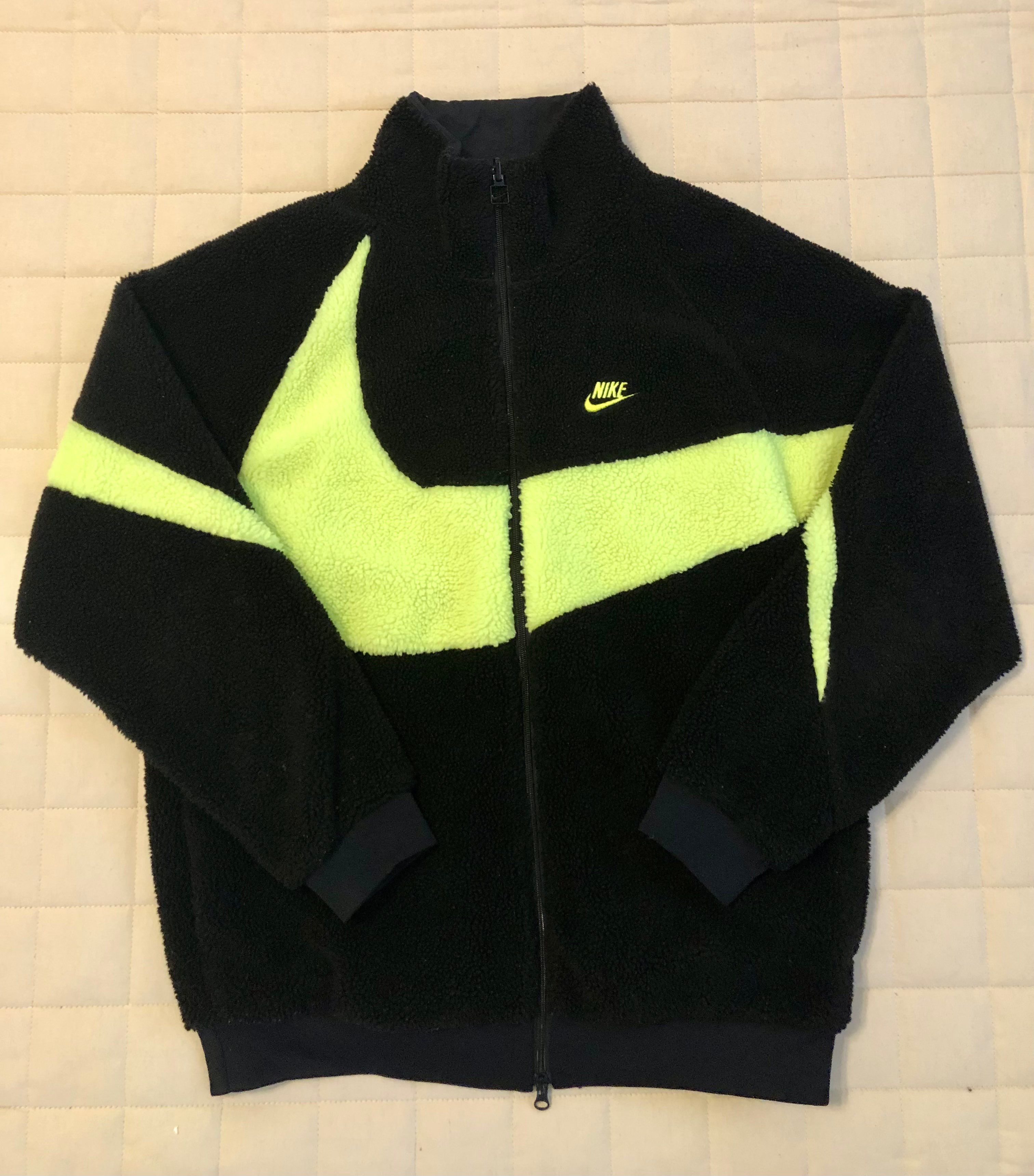 Nike Big Swoosh Reversible Boa Jacket"Black Neon"