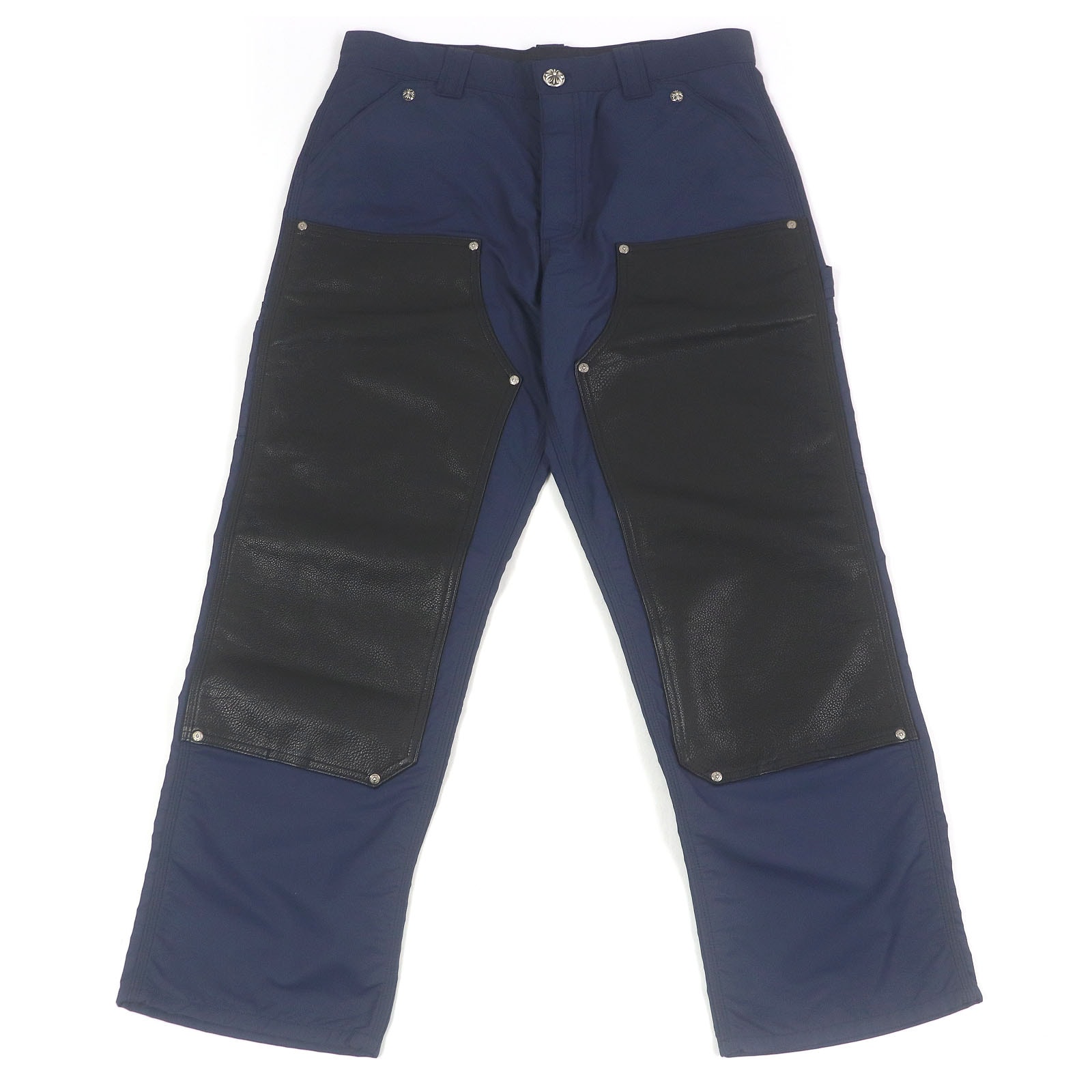 Chrome Hearts Cemetery Cross Patch Double-Knee Carpenter Pants "Blue"